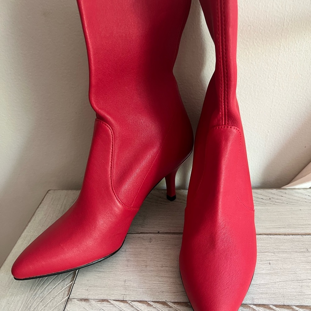 stuart weitzman red booties size 5.5 womens